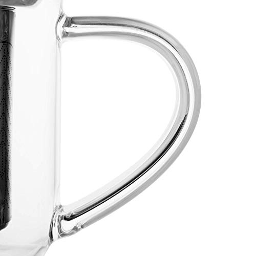 IVA Minima Eva Infuser Tea Mug Glass/Hazy Blue- 400 Ml / 14 Oz