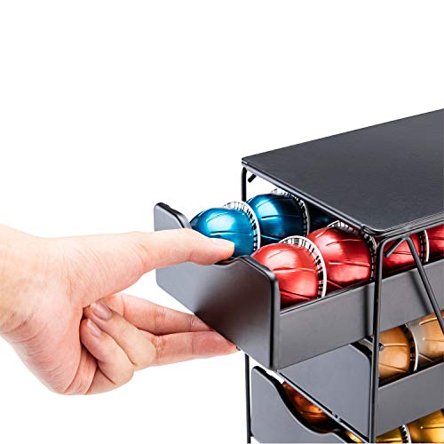 Ship For Nespresso Pod Holder Drawer Large Mullti Tier Coffee Pod Holder Vertuo (3 Tier (60Pods))