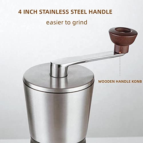  Manual Coffee Grinder 304 Stainless Steel Ceramic Burr Mill | Portable Coffee Bean Grinder By Cafecito Espresso Coffee