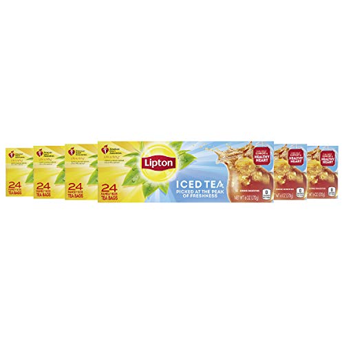 Lipton Family-Size Iced Tea Bags Picked At The Peak Of Freshness Unsweetened Tea Can Help Support A Healthy Heart 6 Oz (24 Count, Pack Of 1)