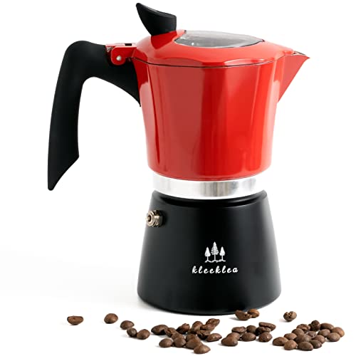  Stovetop Espresso Maker, 6 Espresso Cup Moka Pot Italian Coffee Maker, Manual Cuban Coffee Percolator Pot Greca Coffee Maker Camping Coffee Pot