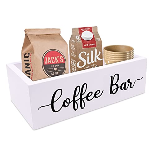  Coffee Bar Box Coffee Station Wooden Holder Farmhouse Kitchen Decor Rustic Coffee Bar Wood Organizer Storage Gift For Coffee Lover