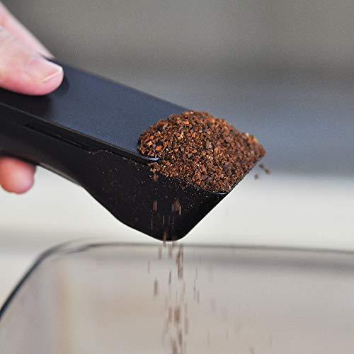  2-in-1 Brew Scoop, Coffee Measuring Spoon, Dual Function For Grounds Or Whole Beans, Accurate Built-In Leveling Slide For Kitchen Or Office Use (2TBSP, Black)