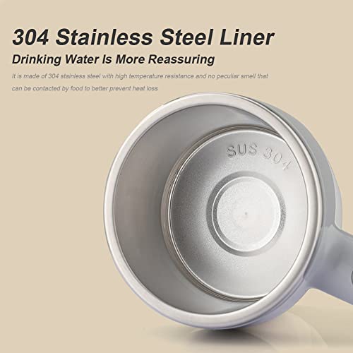  Automatic Magnetic Stirring Coffee Cup, Self Stirring Mug Auto Self Mixing Stainless Steel Cup For Coffee Tea Hot Chocolate Milk Mug Fit Home Office Travel (Not Include Battery)-Light Grey