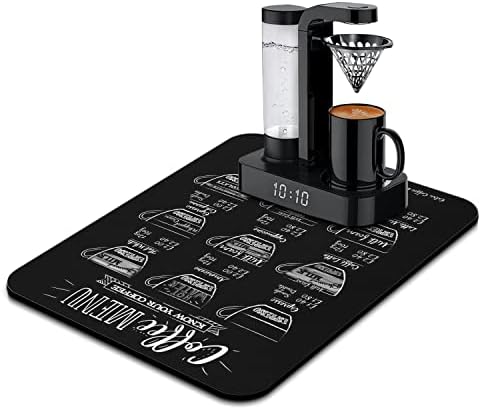 Coffee Bar Mat Accessories For Countertop Super Absorbent Anti-Slip Silicone Dish Drying Mats For Kitchen Counter Draining Pad Decor Gift Fit Coffee Maker Coffee Pot Espresso Machine 23inx15in