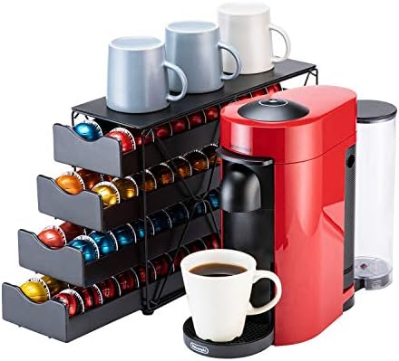  Ship For Nespresso Pod Holder Drawer Large Mullti Tier Coffee Pod Holder Vertuo (3 Tier (60Pods))