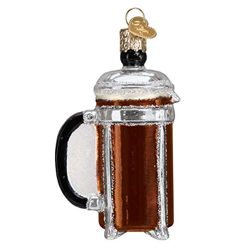  French Coffee Press Ornament, Multi