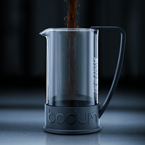 Bodum Brazil French Press Coffee Maker, 1.5 Liter, 51 Ounce, Black & BISTRO Blade Grinder, Electric Blade Coffee Grinder, Black