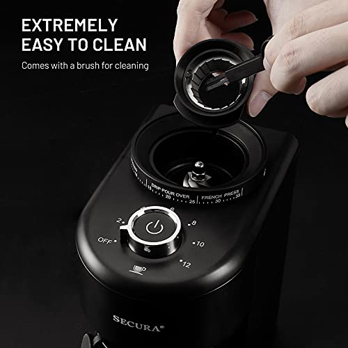  Conical Burr Coffee Grinder, Adjustable Burr Mill With 35 Grind Settings, Electric Coffee Bean Grinder For 2-12 Cups