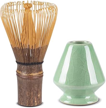  Match Tea Whisk And Ceramic Holder Set Purple Bamboo Chasen And Naoshi For Matcha Chasen