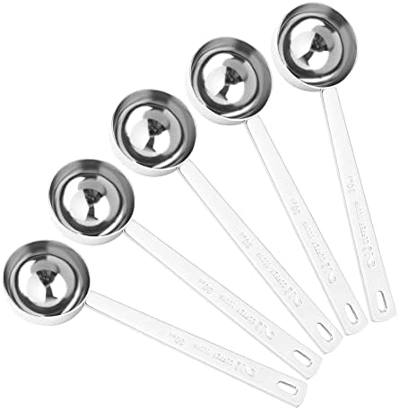  , 2 Pack Coffee Measuring Scoop 304 Stainless Steel Spoon 2 Tablespoon Spoons Kitchen Scoops With Long Handle For For Home Coffee Milk Tea Sugar Powder Silver 30ml