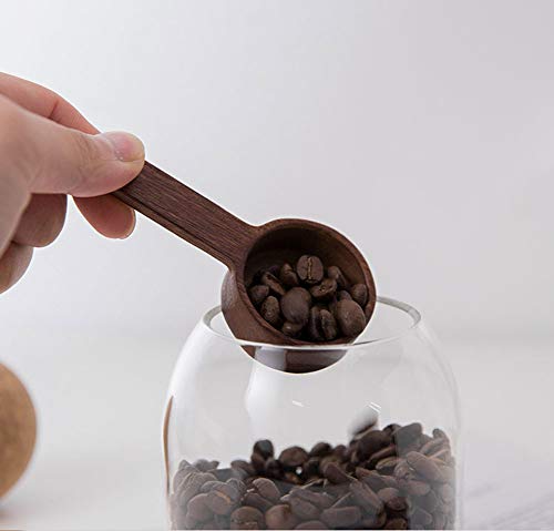  Offee Spoons, Wooden Tablespoon Scoop, CISHNOU Wooden Coffee Ground Spoon, Measuring For Ground Beans Or Tea, Soup Cooking Mixing Stirrer Kitchen Tools Utensils, 1 Wooden Tea Scoop(3.86 Inches)