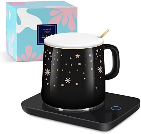 Mug Warmer, Coffee Warmer For Desk With Auto Shut Off, Cup Warmer For Office Home Use, Beverage Warmers With Mug For Coffee, Milk, Tea, Water Temp Control, Christmas/Birthday Gift(Include Cup)