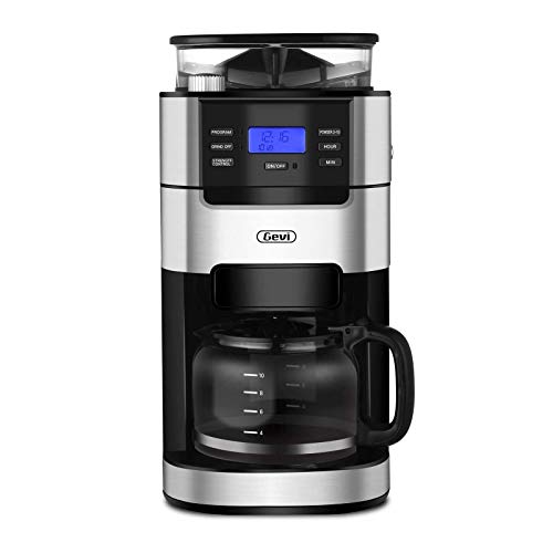  10-Cup Drip Coffee Maker, Brew Automatic Coffee Machine With Built-In Burr Coffee Grinder, Programmable Timer Mode And Keep Warm Plate, 1.5L Large Capacity Water Tank, Removable Filter Basket