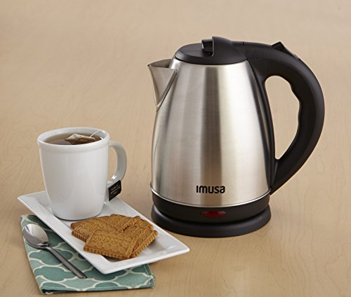  MUSA USA GAU-18220 1.8 Liter Cordless Stainless Steel Electric Tea Kettle With Easy To Serve Pouring Spout
