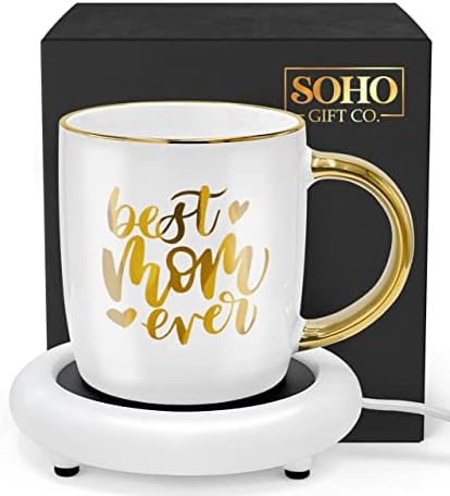  SoHo Funny Coffee Mug With Warmer Gift For Mom, Electric Heated Coffee Lover Gifts For Mothers Day/Birthday/Christmas, 12oz My Favorite Child Gave Me This Mug (Gift Boxed)
