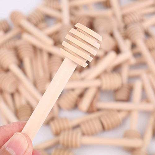  100 Pack Mini Wooden Honey Dipper Sticks - 3 Inch Honey Dippers Server For Honey Dispense Drizzle Honey And Wedding Party Favors