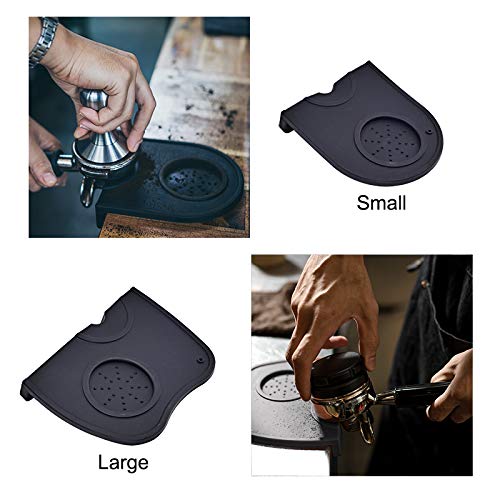  Coffee Tamper Mat Holder Pad Small - DGQ Silicone Espresso Tamping Mat Black Anti Slip Corner Tamping Pad