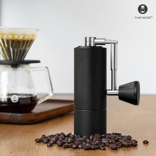  Chestnut C3 PRO Manual Coffee Grinder, Stainless Steel Conical Burr Coffee Grinder, Hand Coffee Grinder With Foldable Handle And Adjustable Setting, For Espresso To French Press - Black