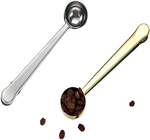  Coffee Scoop Clip Stainless Steel Tablespoon Coffee Spoon With Long Handle Multifunction Sealing Bag Clip For Tea, Coffee, Protein Powder, Instant Drinks, Kitchen Tools