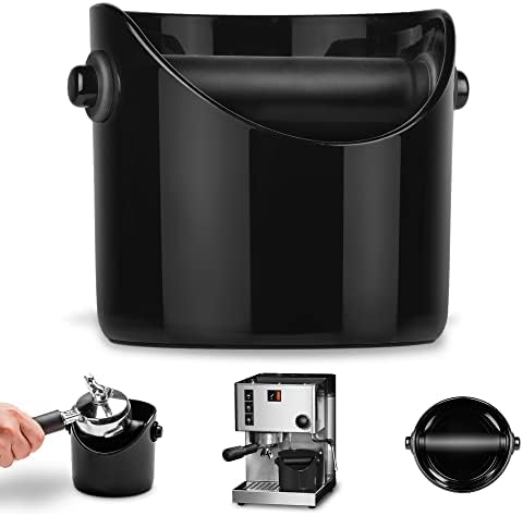  Dreamfarm Grindenstèin | Modern Espresso Knock Box | Sturdy & Compact Coffee Knock Box | Space-Saving Coffee Ground Bin With Durable Knock Bar | Easy-To-Clean Espresso Knock Boxes | Black