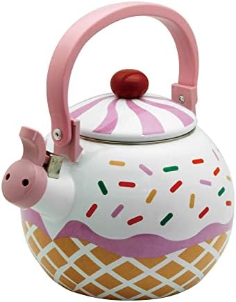  Whistling Tea Kettle For Stove Top Enamel On Steel Teakettle, Supreme Housewares Strawberry Decor Design Teapot Water Kettle Cute Kitchen Accessories Teteras (2.3 Quart, Strawberry)