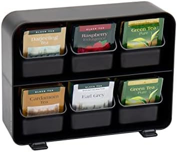  6 Drawer Tea Bag Holder And Organizer, Black