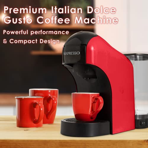  Dolce Gusto Machine, Latte Machine - Red & Black Cappuccino Machine Compatible With Nescafe Dolce Gusto