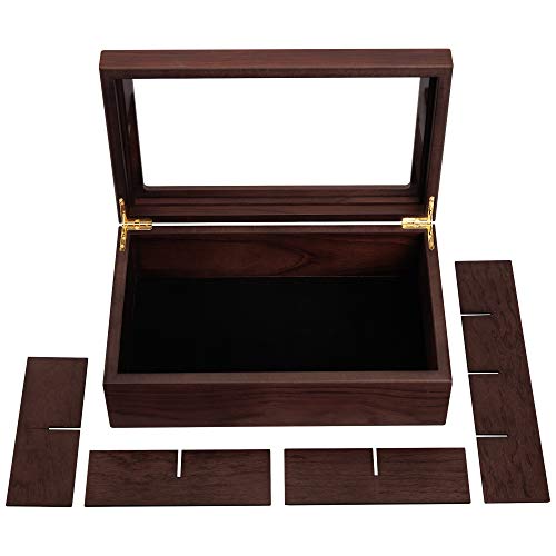  Tea Box - Luxury Wooden Tea Storage Chest From The Premier Collection - 8 Adjustable Compartment Tea Bags Organizer Container - Elegantly Handmade W/Scratch Resistant Window