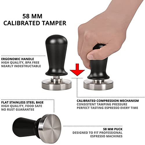  NHUNI 51/53/58mm Calibrated Pressure Tamper For Coffee And Espresso - 304 Stainless Steel With Spring (Size : 53mm)