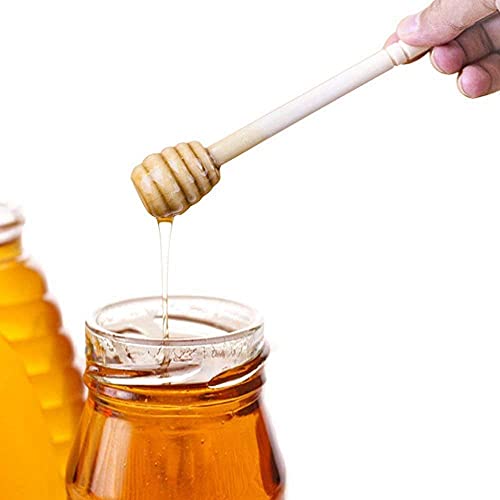  100-Pack 6 Inch Portable Wooden Jam Honey Dipper Honey Sticks For Honey Jar Dispense Drizzle Honey (6inch 100pcs)