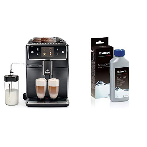 Saeco Xelsis Automatic Espresso Machine, SM7684/04, Titanium Metal & CA6700/47 Espresso Machine Liquid Descaler