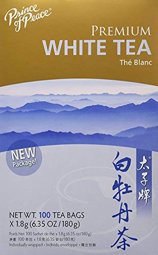  Mium White Tea, 2 Pack - 100 Tea Bags Each – White Tea Bags – Prince Of Peace – White Peony Tea – Camellia Sinensis Tea Bags – Prince Of Peace Tea – Premium Grade Tea