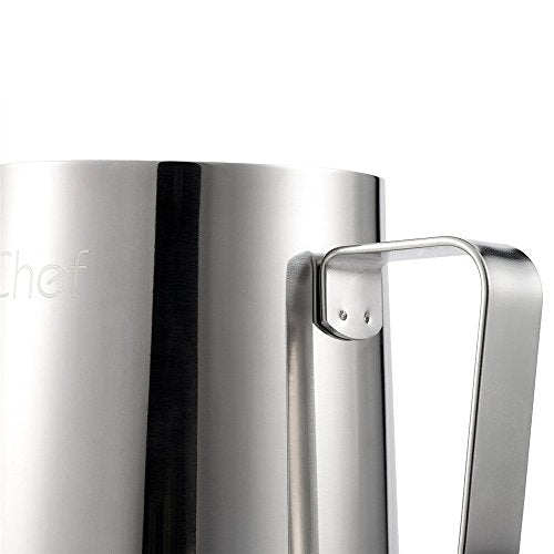  Milk Frothing Pitcher, X-Chef Milk Frother Cup, 20 Oz, Metal Frothing Cup Stainless Steel, Milk Steaming Pitcher Espresso Coffee Latte Frother Cup Barista Tools For Coffee Bar (600 Ml)