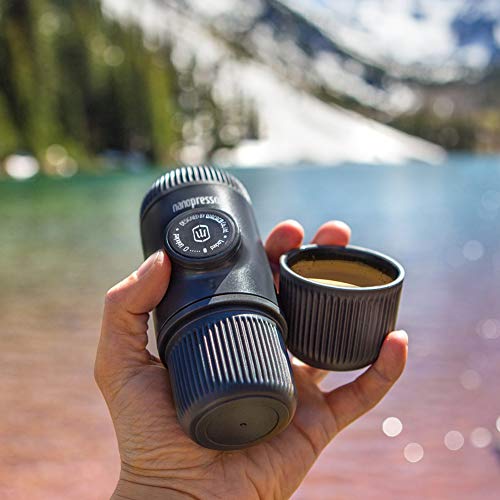 Wacaco Nanopresso Portable Espresso Maker, Upgrade Version Of Minipresso, 18 Bar Pressure, Small Travel Coffee Maker, Manually Operated. Perfect For Kitchen And Office