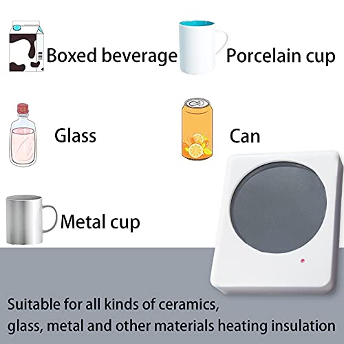  Coffee Cup, Ceramic Suit, With Constant Temperature Pad, Heater Washing, Heat Insulation Pad. Best Gift For Christmas, Navy Blue，white