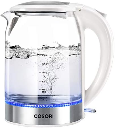  Pour Over Coffee Maker With Double-layer Stainless Steel Filter,34 Ounce & Electric Kettle With Upgraded Stainless Steel Filter And Inner Lid, Wide Opening Glass Tea Kettle,1.7L, Black