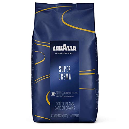 LAVAZZA Super Crema Espresso Medium Roast Whole Bean Coffee, 2.2-pound Bag 2-pack
