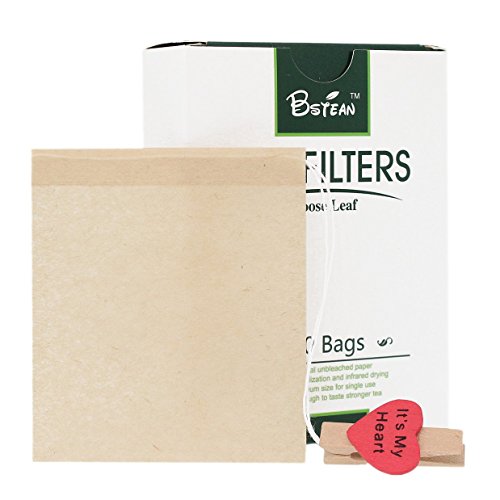  Tea Filter Bags Disposable Tea Infuser Drawstring Loose Leaf Tea With 100% Natural Unbleached Paper And Free Clip (100 PCS)