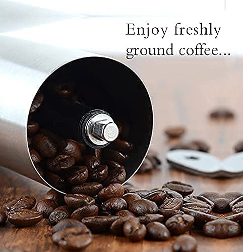 GENERIC Manual Coffee Grinder Portable, Stainless Steel Coffee Bean Grinder, Hand Grinder Coffee，Convenient And Removable Ceramic Grinding Process (MLY068)