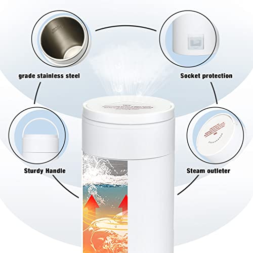  Travel Electric Kettle Small Stainless Steel, Portable Electric Kettle Temperature Control, Travel Tea Kettle Automatic Shut Off, Portable Water Boiler, One Cup Hot Water Maker (380ml)