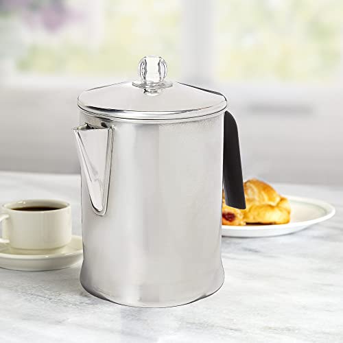  Today Aluminum Stove Top Percolator Maker Durable, Brew Coffee On Stovetop, 9 Cup