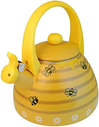  Whistling Tea Kettle For Stove Top Enamel On Steel Teakettle, Supreme Housewares Strawberry Decor Design Teapot Water Kettle Cute Kitchen Accessories Teteras (2.3 Quart, Strawberry)