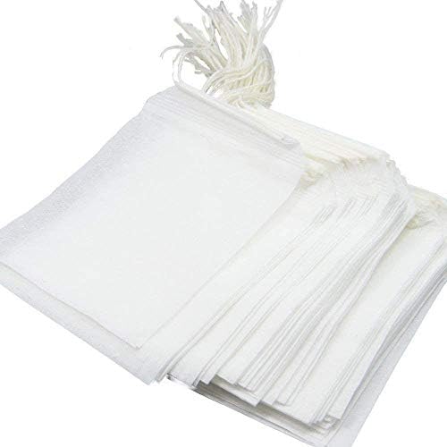 100 Pack Disposable Tea Filter Bags Tea Infusers 4" X 6" Empty Muslin Drawstring Seal Filter Tea Bags Drawstring Herb Loose Tea Bag For Brew Tea Cold Brew Coffee（4" X 6" /10 X 15cm）