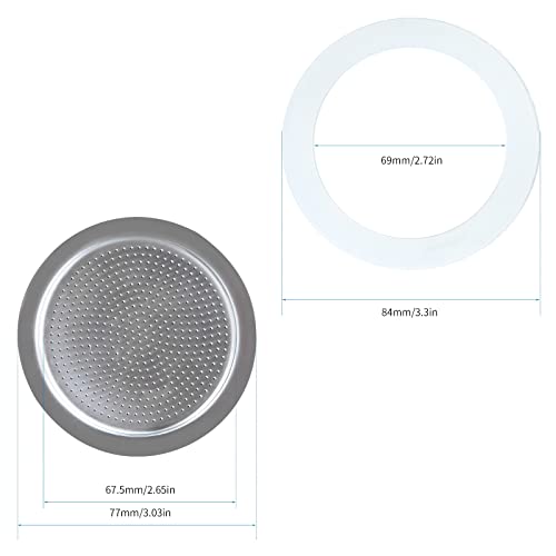  Stovetop Espresso Maker Replacement Silicone 10-12 Cup Size Gasket Seals And Filter Screen For Easyworkz Moka Pot