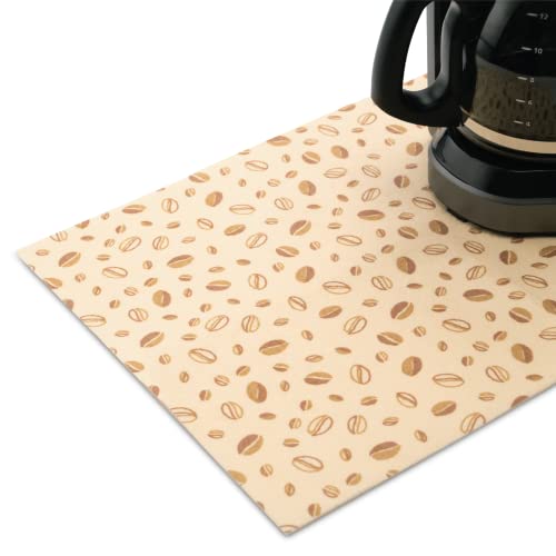  Offee Mat, Absorbent Coffee Bar Mat For Coffee Maker And Espresso Machine, Coffee Maker Mat For Countertops, Coffee Beans Print, 14 In. X 20 In, 1 Pack