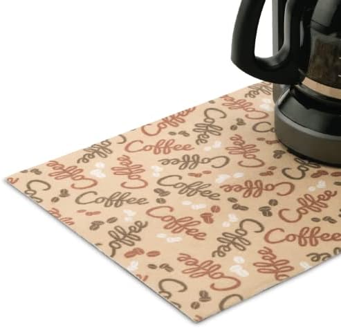  Offee Mat, Absorbent Coffee Bar Mat For Coffee Maker And Espresso Machine, Coffee Maker Mat For Countertops, Coffee Beans Print, 14 In. X 20 In, 1 Pack