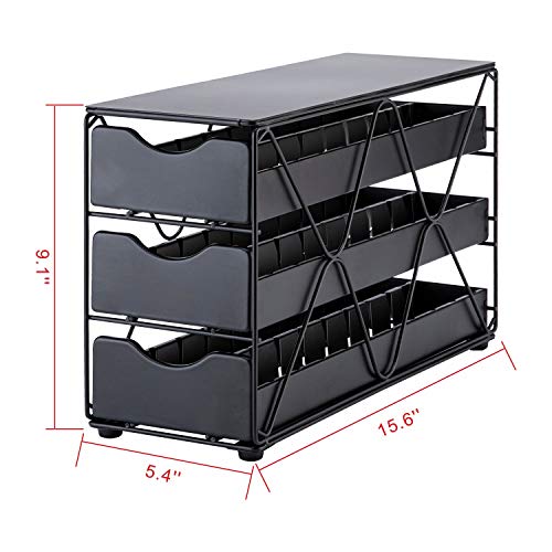  Ship For Nespresso Pod Holder Drawer Large Mullti Tier Coffee Pod Holder Vertuo (3 Tier (60Pods))