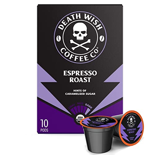  Single Serve Pods - Extra Kick Of Caffeine - Dark Roast Coffee Pods - Made With USDA Certified Organic, Fair Trade, Arabica And Robusta Beans (50 Count) - Packaging May Vary