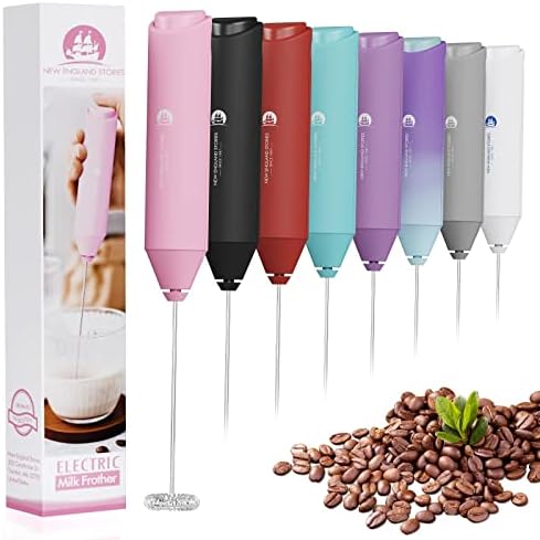  Ctric Milk Frother Handheld, Battery Operated Whisk Beater Foam Maker For Coffee, Cappuccino, Latte, Matcha, Hot Chocolate, Mini Drink Mixer, No Stand, Black